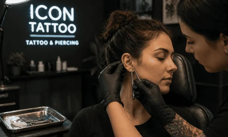expert piercing services icon tattoo