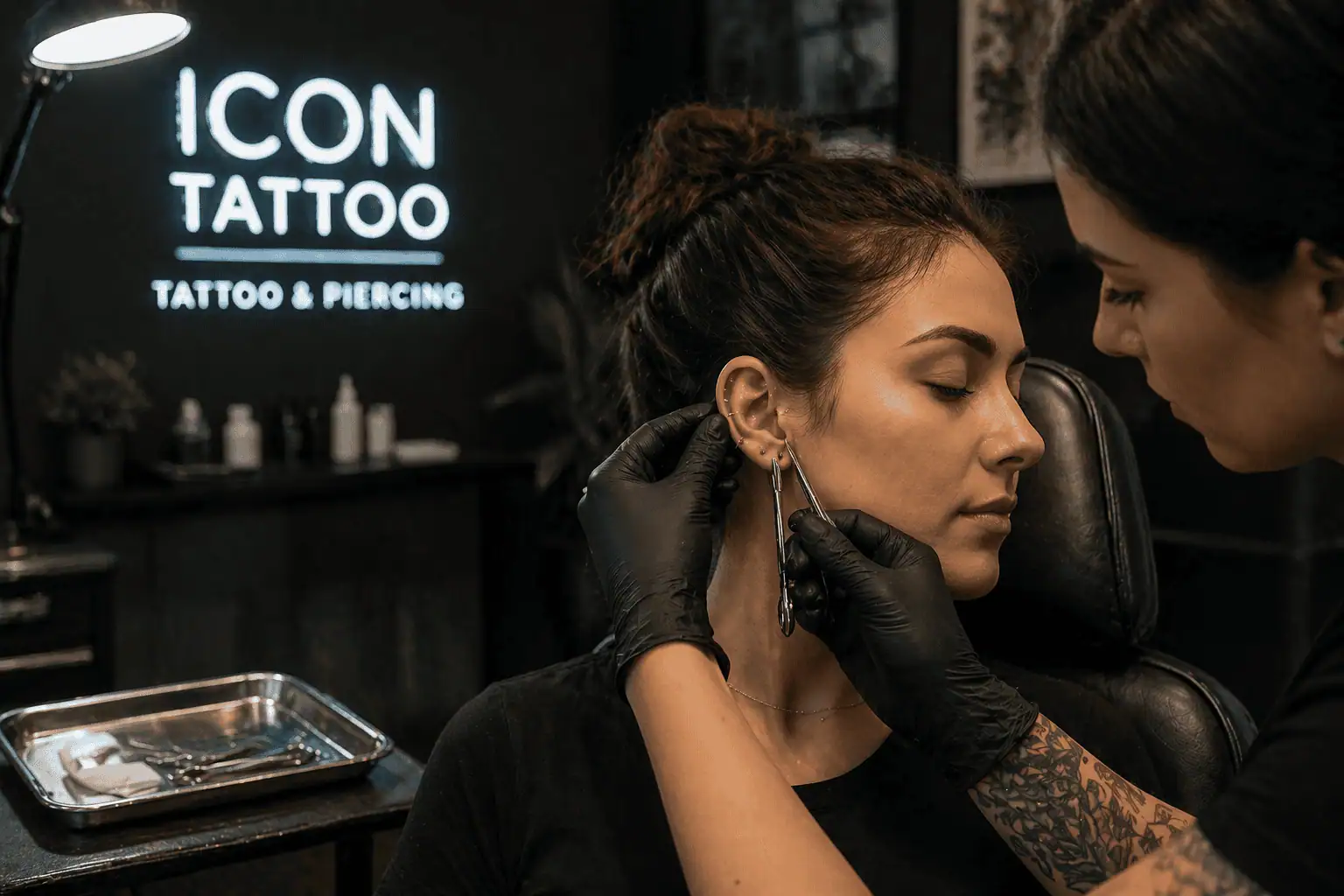 expert piercing services icon tattoo